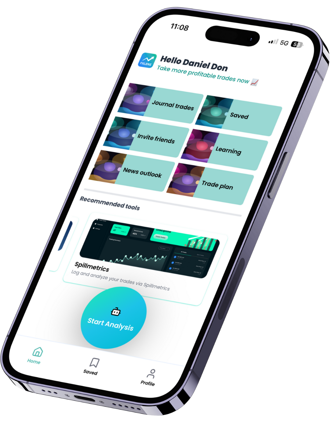 FxLens app mockup